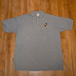 Disney Store Gray Mickey Mouse Gray Polo Shirt Sz‎ 2XL